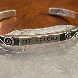 Comstock 92.5 Sterling Silver Friend Cuff Bracelet